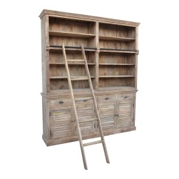 ΒΙΒΛΙΟΘΗΚΗ BOOKIE INART ΑΝΤΙΚΕ ΛΕΥΚΟ ΜΑΣΙΦ MANGO ΞΥΛΟ 200X42X230ΕΚ