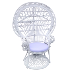 ΠΟΛΥΘΡΟΝΑ DOROTHY INART ΜΕ ΛΕΥΚΟ ΜΑΞΙΛΑΡΙ-ΛΕΥΚΟ RATTAN 115X57X150ΕΚ