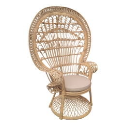 ΠΟΛΥΘΡΟΝΑ DOROTHY INART ΜΕ ΜΠΕΖ ΜΑΞΙΛΑΡΙ-ΦΥΣΙΚΟ RATTAN 115X57X150ΕΚ