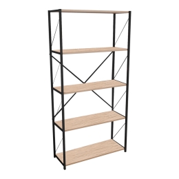 ΒΙΒΛΙΟΘΗΚΗ TIKILMO PAKOWORLD OAK ΜΕΛΑΜΙΝΗΣ-ΜΑΥΡΟ ΜΕΤΑΛΛΟ 88X34X180ΕΚ