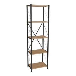 ΒΙΒΛΙΟΘΗΚΗ GLASE PAKOWORLD OAK ΜΕΛΑΜΙΝΗΣ-ΜΑΥΡΟ ΜΕΤΑΛΛΟ 40X30X150ΕΚ