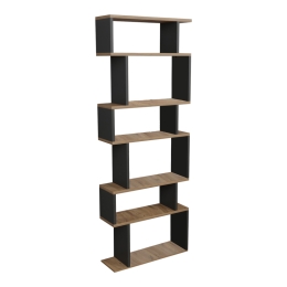 ΒΙΒΛΙΟΘΗΚΗ IOLMI PAKOWORLD ΑΝΘΡΑΚΙ-OAK ΜΕΛΑΜΙΝΗΣ 60X19.5X160ΕΚ