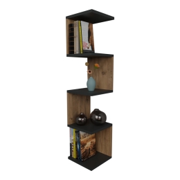 ΡΑΦΙΕΡΑ ΤΟΙΧΟΥ ZIGZAG PAKOWORLD OAK-ΑΝΘΡΑΚΙ ΜΕΛΑΜΙΝΗΣ 25X25X109ΕΚ