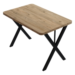 ΤΡΑΠΕΖΙ ZERYIN PAKOWORLD OAK ΜΕΛΑΜΙΝΗΣ-ΜΑΥΡΟ ΜΕΤΑΛΛΟ 110X70X75ΕΚ