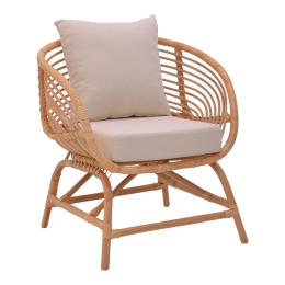ΠΟΛΥΘΡΟΝΑ CAXEN PAKOWORLD ΦΥΣΙΚΟ RATTAN-ΛΕΥΚΟ ΜΑΞΙΛΑΡΙ 72X63X75ΕΚ
