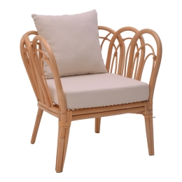ΠΟΛΥΘΡΟΝΑ TANIA PAKOWORLD ΦΥΣΙΚΟ RATTAN-ΛΕΥΚΟ ΜΑΞΙΛΑΡΙ 76X76X76ΕΚ