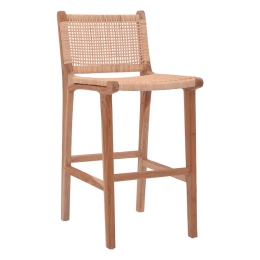 ΣΚΑΜΠΟ ΜΠΑΡ ΜΕΣΑΙΟΥ ΥΨΟΥΣ SPONZE PAKOWORLD TEAK ΞΥΛΟ-ΦΥΣΙΚΟ RATTAN ΣΕ ΦΥΣΙΚΗ ΑΠΟΧΡΩΣΗ 40X47X89ΕΚ