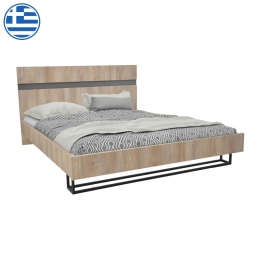 ΚΡΕΒΑΤΙ ΔΙΠΛΟ ELENCIA PAKOWORLD ΣΕ OAK ΜΕ ΓΚΡΙ ΑΠΟΧΡΩΣΗ 160X200ΕΚ