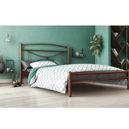 ΚΡΕΒΑΤΙ ΜΟΝΟ FIONA ΜΕΤΑΛΛΙΚΟ ΚΑΦΕ ΣΦΥΡΙΛΑΤΟ 110X200CM