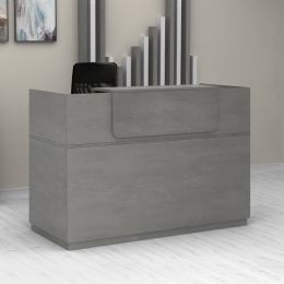 ΓΡΑΦΕΙΟ RECEPTION LEMMON MEGAPAP ΧΡΩΜΑ ΓΚΡΙ ΣΚΥΡΟΔΕΜΑΤΟΣ 120X70X110ΕΚ.
