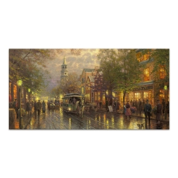 ΠΙΝΑΚΑΣ ΣΕ ΚΑΜΒΑ "WET STREETS" MEGAPAP ΨΗΦΙΑΚΗΣ ΕΚΤΥΠΩΣΗΣ 140X70X3ΕΚ.