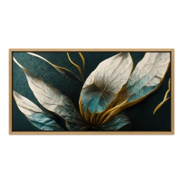 ΠΙΝΑΚΑΣ ΣΕ ΚΑΜΒΑ "EXOTIC FLOWER" MEGAPAP ΨΗΦΙΑΚΗΣ ΕΚΤΥΠΩΣΗΣ ΜΕ ΚΟΡΝΙΖΑ ΧΡΩΜΑ ΧΡΥΣΟ 140X70X3ΕΚ.