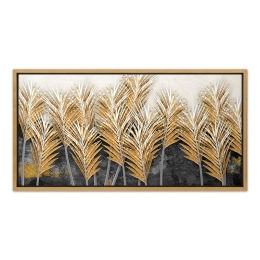 ΠΙΝΑΚΑΣ ΣΕ ΚΑΜΒΑ "GOLD LEAVES" MEGAPAP ΨΗΦΙΑΚΗΣ ΕΚΤΥΠΩΣΗΣ ΜΕ ΚΟΡΝΙΖΑ ΧΡΩΜΑ ΧΡΥΣΟ 140X70X3ΕΚ.