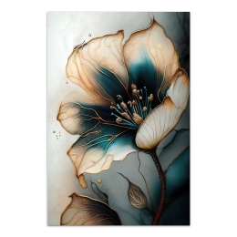 ΠΙΝΑΚΑΣ ΣΕ ΚΑΜΒΑ "EMERALD GOLDEN FLOWER" MEGAPAP ΨΗΦΙΑΚΗΣ ΕΚΤΥΠΩΣΗΣ 70X100X3ΕΚ.