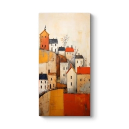 ΠΙΝΑΚΑΣ ΣΕ ΚΑΜΒΑ "HOUSES ON THE HILL" MEGAPAP ΨΗΦΙΑΚΗΣ ΕΚΤΥΠΩΣΗΣ 50X100X3ΕΚ.