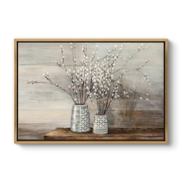 ΠΙΝΑΚΑΣ ΣΕ ΚΑΜΒΑ "WILLOW FLOWERS" MEGAPAP ΨΗΦΙΑΚΗΣ ΕΚΤΥΠΩΣΗΣ ΜΕ ΚΟΡΝΙΖΑ ΧΡΩΜΑ ΧΡΥΣΟ 140X100X3ΕΚ.