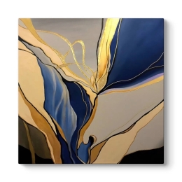 ΠΙΝΑΚΑΣ ΣΕ ΚΑΜΒΑ "DANCE OF GOLD AND BLUE" MEGAPAP ΨΗΦΙΑΚΗΣ ΕΚΤΥΠΩΣΗΣ 100X100X3ΕΚ.