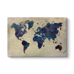 ΠΙΝΑΚΑΣ ΣΕ ΚΑΜΒΑ "WORLD MAP" MEGAPAP ΨΗΦΙΑΚΗΣ ΕΚΤΥΠΩΣΗΣ 125X80X3ΕΚ.