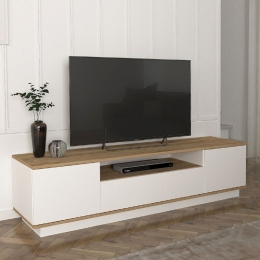 ΕΠΙΠΛΟ ΤΗΛΕΟΡΑΣΗΣ FEDYA MEGAPAP ΧΡΩΜΑ ΛΕΥΚΟ - SAPPHIRE OAK 180X45X44,6ΕΚ.