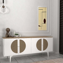 ΜΠΟΥΦΕΣ AURETA MEGAPAP ΧΡΩΜΑ ΛΕΥΚΟ - SAPPHIRE OAK 180X45X75ΕΚ.