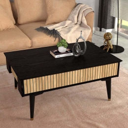 ΤΡΑΠΕΖΑΚΙ ΣΑΛΟΝΙΟΥ BOLEA MEGAPAP ΧΡΩΜΑ MODERN BLACK - ΦΥΣΙΚΟ ΟΞΙΑΣ 90X60X38,6ΕΚ.