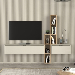 ΣΥΝΘΕΣΗ ΤΗΛΕΟΡΑΣΗΣ ΕΠΙΤΟΙΧΙΑ EDGAR ΧΡΩΜΑ SANDSTONE - SEPET OAK 198,4X29,6X148,5ΕΚ.