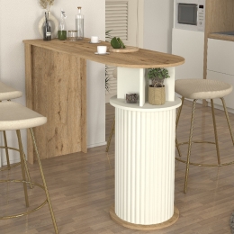 ΤΡΑΠΕΖΙ ΜΠΑΡ BOHEMA MEGAPAP ΧΡΩΜΑ SEPET OAK - IVORY 150X51,6X101,8ΕΚ.