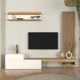 ΣΥΝΘΕΣΗ ΤΗΛΕΟΡΑΣΗΣ DUMONT MEGAPAP ΧΡΩΜΑ ΛΕΥΚΟ - SEPET OAK 240X36,8X200ΕΚ.