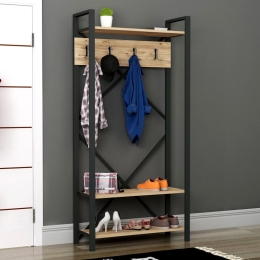 ΕΠΙΠΛΟ ΕΙΣΟΔΟΥ ALFA MEGAPAP ΧΡΩΜΑ ATLANTIC PINE - ΜΑΥΡΟ 90X35X180ΕΚ.