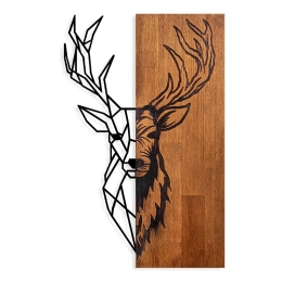 ΔΙΑΚΟΣΜΗΤΙΚΟ ΤΟΙΧΟΥ DEER MEGAPAP ΞΥΛΙΝΟ - ΜΕΤΑΛΛΙΚΟ ΧΡΩΜΑ ΚΑΡΥΔΙ - ΜΑΥΡΟ 36X3X58ΕΚ.