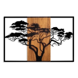 ΔΙΑΚΟΣΜΗΤΙΚΟ ΤΟΙΧΟΥ ACACIA TREE MEGAPAP ΞΥΛΙΝΟ - ΜΕΤΑΛΛΙΚΟ ΧΡΩΜΑ ΚΑΡΥΔΙ - ΜΑΥΡΟ 90X3X58ΕΚ.