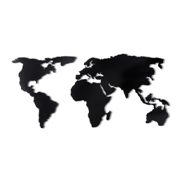 ΔΙΑΚΟΣΜΗΤΙΚΟ ΤΟΙΧΟΥ WORLD MAP MEGAPAP ΜΕΤΑΛΛΙΚΟ ΧΡΩΜΑ ΜΑΥΡΟ 120X60ΕΚ.