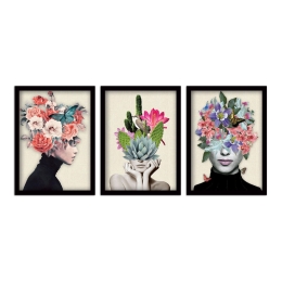 ΠΙΝΑΚΑΣ "FLOWER GIRLS" MEGAPAP 3 ΤΜΧ. ΣΕ ΠΛΑΙΣΙΟ 35X45X2ΕΚ.