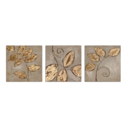 ΠΙΝΑΚΑΣ ΣΕ ΚΑΜΒΑ "GOLDEN LEAF" MEGAPAP ΤΡΙΠΤΥΧΟΣ ΨΗΦΙΑΚΗΣ ΕΚΤΥΠΩΣΗΣ 30X30X2ΕΚ.