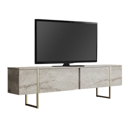 ΕΠΙΠΛΟ ΤΗΛΕΟΡΑΣΗΣ LUXE MEGAPAP ΧΡΩΜΑ TRAVERTINE - ΧΡΥΣΟ 180X30X50ΕΚ.
