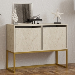 ΚΟΝΣΟΛΑ - ΜΠΟΥΦΕΣ ZERMAT MEGAPAP ΧΡΩΜΑ ΜΠΕΖ TRAVERTINE - ΧΡΥΣΟ 90X34X70ΕΚ.