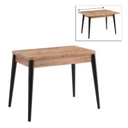 ΤΡΑΠΕΖΙ DOLUNAY MEGAPAP ΕΠΕΚΤΕΙΝΟΜΕΝΟ ΧΡΩΜΑ ATLANTIC PINE - ΜΑΥΡΟ 100X60(120X100)X79,5ΕΚ.