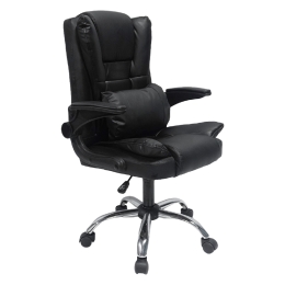 ΚΑΡΕΚΛΑ ΓΡΑΦΕΙΟΥ CANAN HM1201 ΜΑΥΡO PVC-ΜΑΥΡΟ NYLON-ΒΑΣΗ ΧΡΩΜΙΟΥ 66x61x105Υεκ.