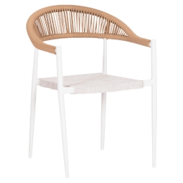ΠΟΛΥΘΡΟΝΑ BERG HM6284.01 ΑΛΟΥΜΙΝΙΟ & TEXTILENE ΛΕΥΚΟ--P.E.TWISTED RATTAN 55x56x79Υεκ