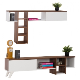 ΣΥΝΘΕΣΗ ΤΗΛΕΟΡΑΣΗΣ BROCK ΚΑΡΥΔΙ ΛΕΥΚΟ HM9143 140x30x33 εκ.
