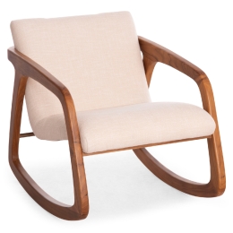 ΠΟΛΥΘΡΟΝΑ ΚΟΥΝΙΣΤΗ ROCKER SM9965 ΞΥΛΟ TEAK ΦΥΣΙΚΟ-ΥΠΟΛΕΥΚΟ ΥΦΑΣΜΑ 64x81x72Υεκ.
