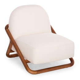 ΠΟΛΥΘΡΟΝΑ LOUNGE RAMROD SM9967 ΞΥΛΟ TEAK ΦΥΣΙΚΟ-ΕΚΡΟΥ ΜΠΟΥΚΛΕ 76x84x51-77,5Υεκ.