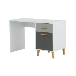 ΓΡΑΦΕΙΟ TIMMY ΛΕΥΚΟ-ΓΡΑΦΙΤΗ-ΓΚΡΙ 120X53.7X77CM