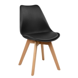 ΚΑΡΕΚΛΑ LORA 47X56.6X82CM ΜΑΥΡΟ ΜΕ ΞΥΛΙΝΑ ΠΟΔΙΑ