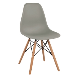 ΚΑΡΕΚΛΑ STEFAN 46.5X53X82CM ΓΚΡΙ ΠΟΛΥΠΡΟΠΥΛΕΝΙΟ ΜΕ ΞΥΛΙΝΑ ΠΟΔΙΑ