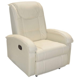 Πολυθρόνα Relax Εκρού HM0026.02 Με Μηχανισμό Massage Τεχνόδερμα