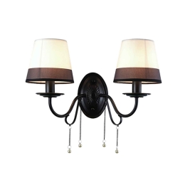Δίφωτο Φωτιστικό Τοίχου EG167282WBW White - Black Μέταλλο,Ύφασμα