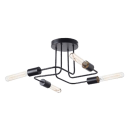 Πλαφονιέρα 4Φ TNK933844CBK Black Μέταλλο