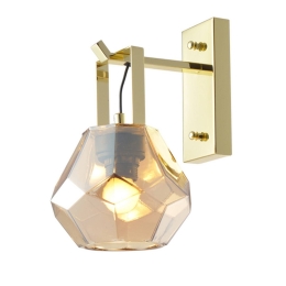Φωτιστικό Τοίχου V371481WA Amber Μέταλλο,Γυαλί
