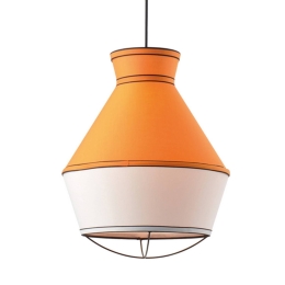 Φωτιστικό Οροφής V371961PY Orange Μέταλλο,Ύφασμα